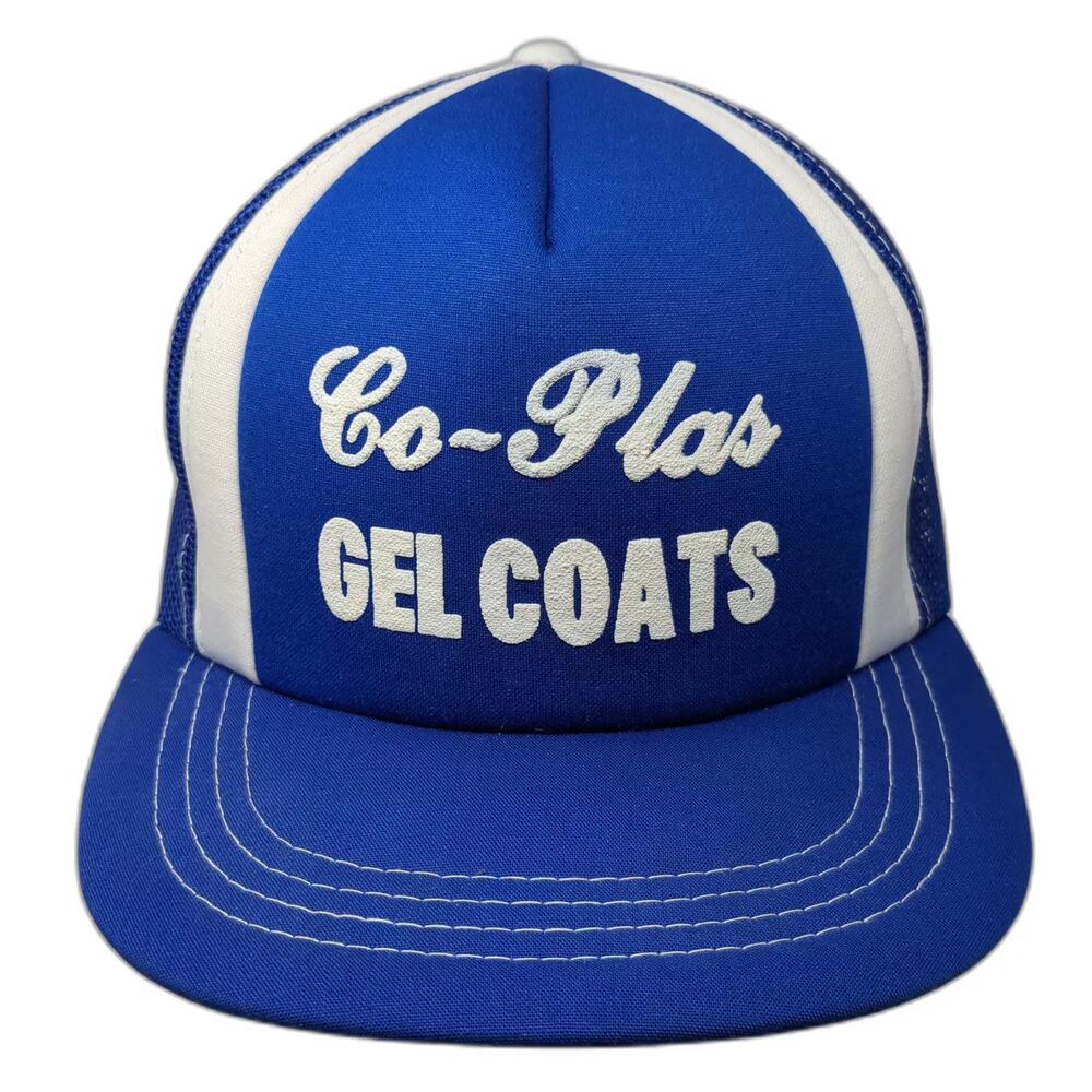 AA Headwear Co-Plas Gel Coats Trucker Hat Blue One Size Snapback Adjustable Mesh